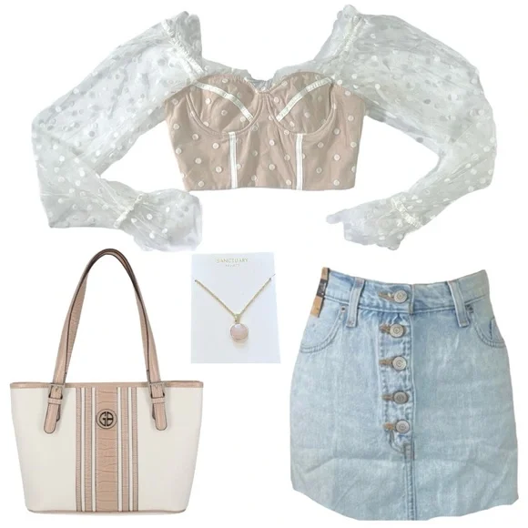 White Sheer Polka Dot Top - Picture 10 of 12